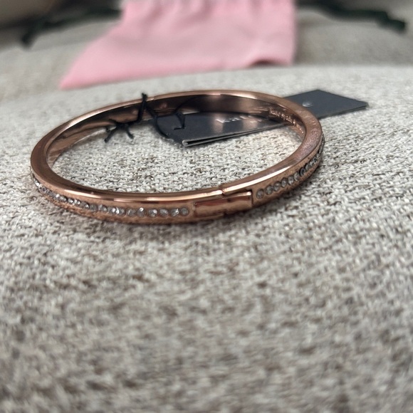 kate spade rose gold crystal-accent bangle bracelet - NWT - Includes pink bag - Picture 4 of 6